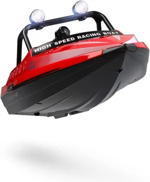 Wl917 Remote Control Jet Boat Competitive RC Boat with led Lights Speed Built-in Propeller Speedboat Toy Barrier-Free Water Jet Running on Lake Pool for Boys Kids Children