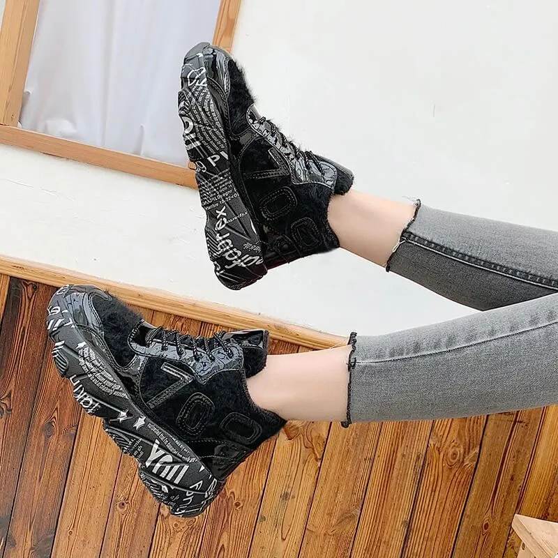 women nevada furry chunky sneaker – trendy, cozy and durable | nevada™