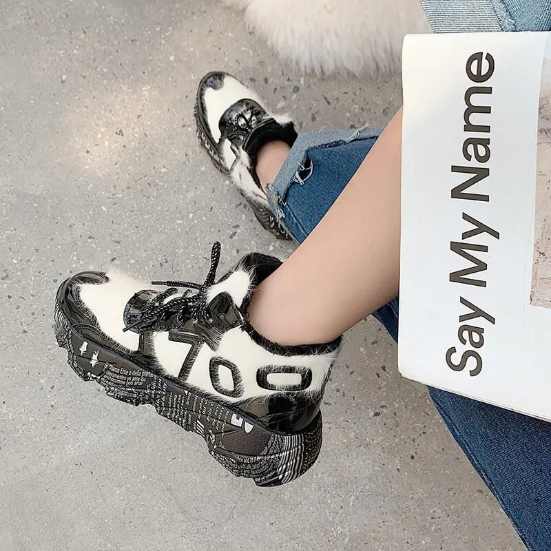 women nevada furry chunky sneaker – trendy, cozy and durable | nevada™