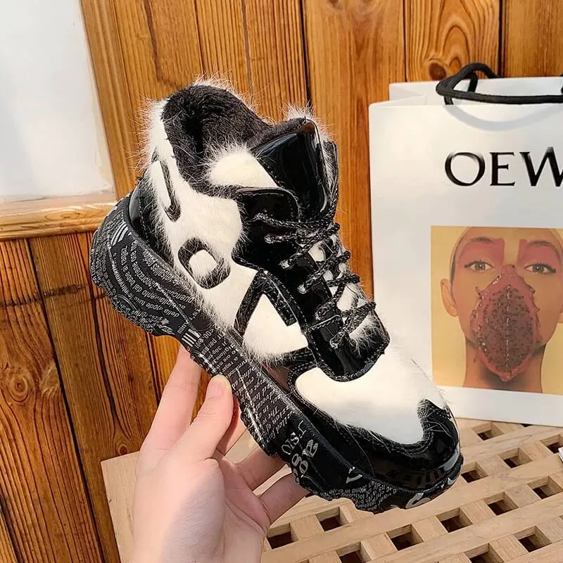 women nevada furry chunky sneaker – trendy, cozy and durable | nevada™