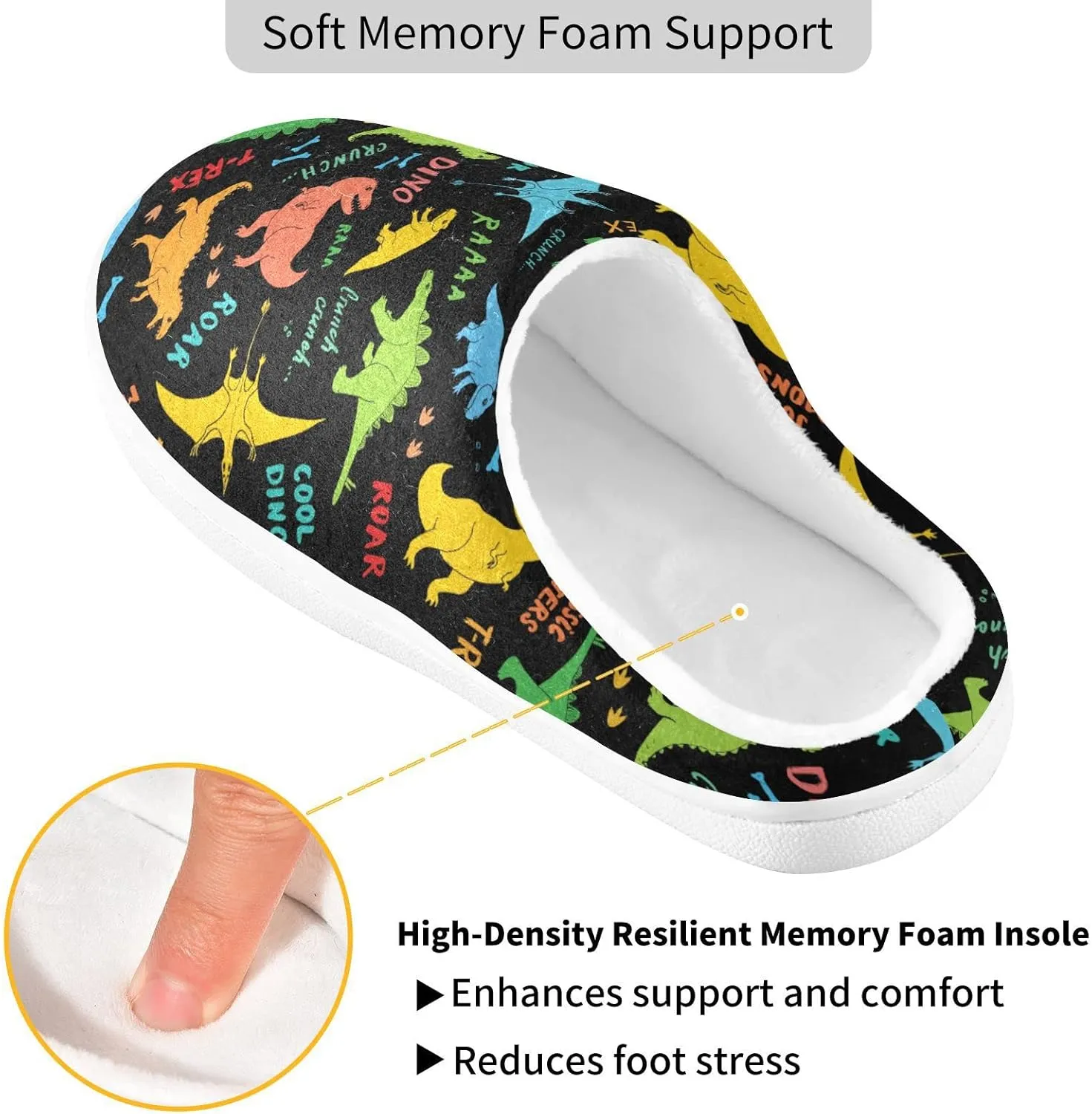 Women's and Men's Fuzzy House Slippers Cozy Memory Foam Slippers Indoor Outdoor Warm Nonslip Family Slippers