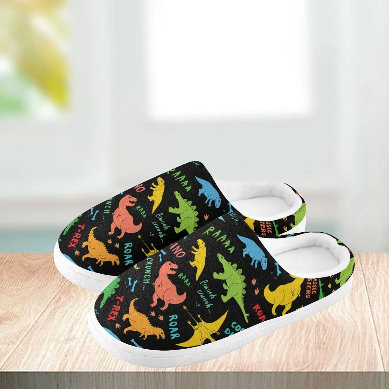 Women's and Men's Fuzzy House Slippers Cozy Memory Foam Slippers Indoor Outdoor Warm Nonslip Family Slippers