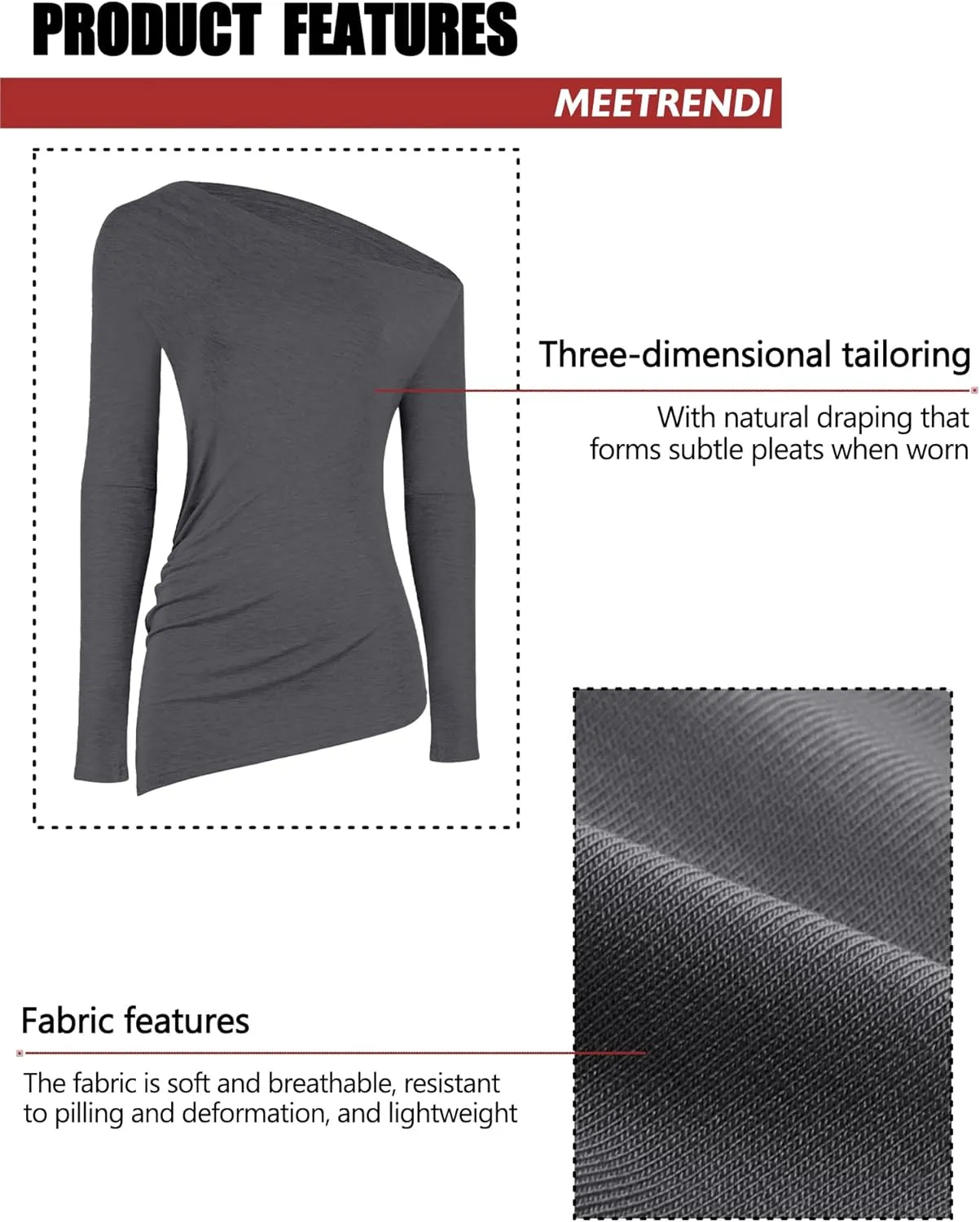 Women's Asymmetrical Long Sleeve Top Off Shoulder Oversized T Shirts 2025 Loose Fit Casual Workout Tee