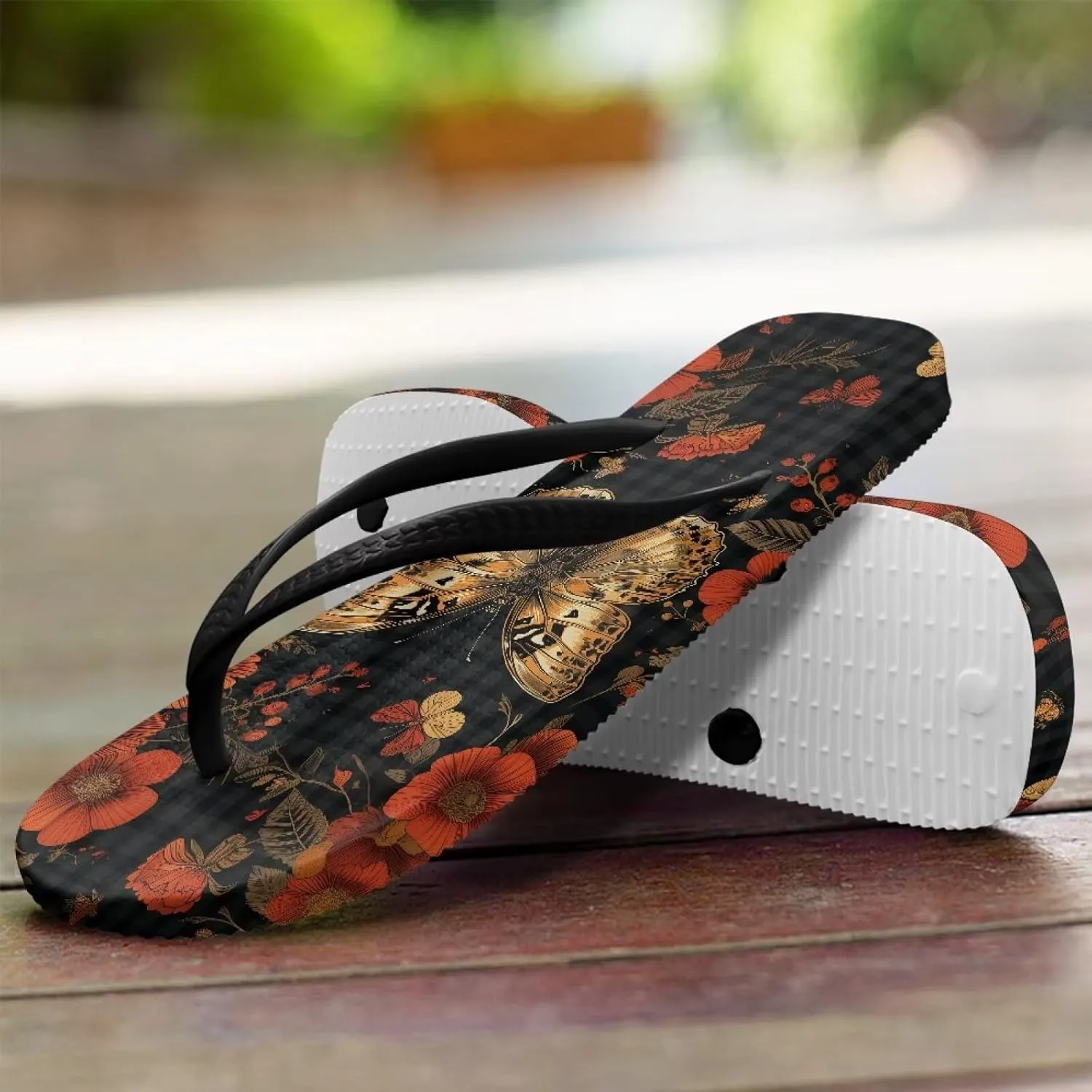 Women's Butterfly Dragonfly Flip Flop Thong Sandal Yoga Mat Comfortable Beach Pool Walking Slippers