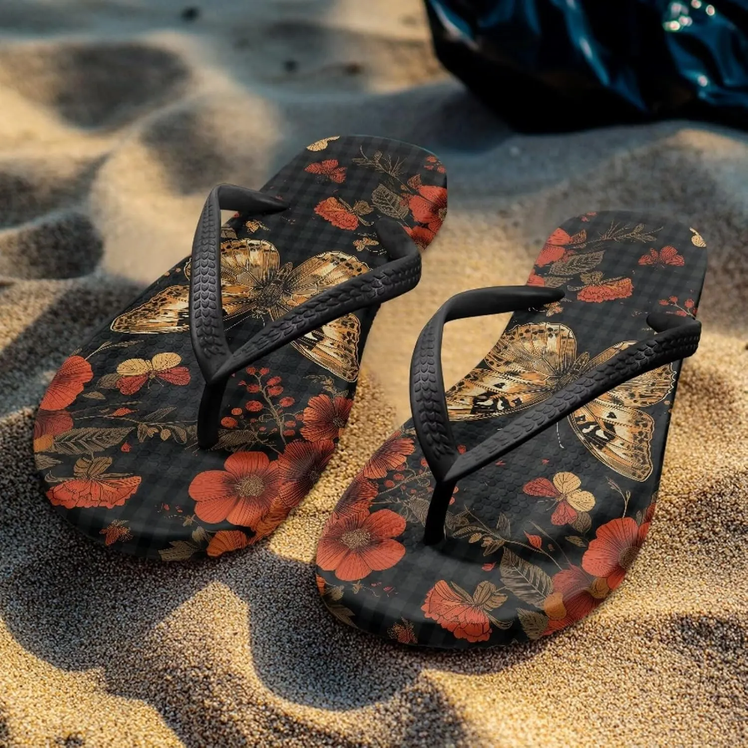Women's Butterfly Dragonfly Flip Flop Thong Sandal Yoga Mat Comfortable Beach Pool Walking Slippers