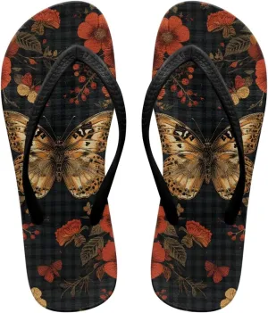 Women's Butterfly Dragonfly Flip Flop Thong Sandal Yoga Mat Comfortable Beach Pool Walking Slippers
