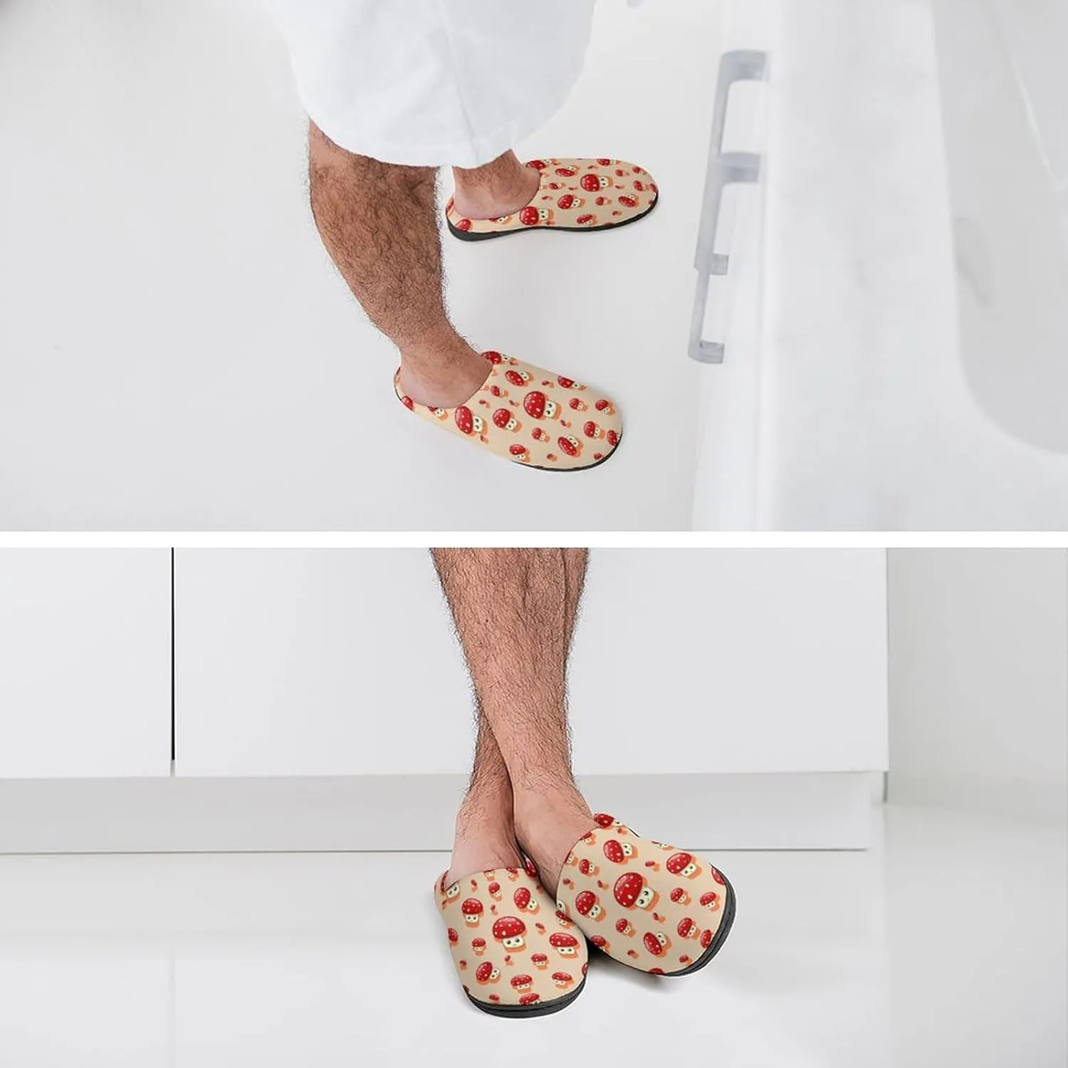 Womens Clog Slippers Comfy Bedroom Slip-On Shoes Men's Halloween Slippers Warm Cotton House Slippers Indoor Outdoor