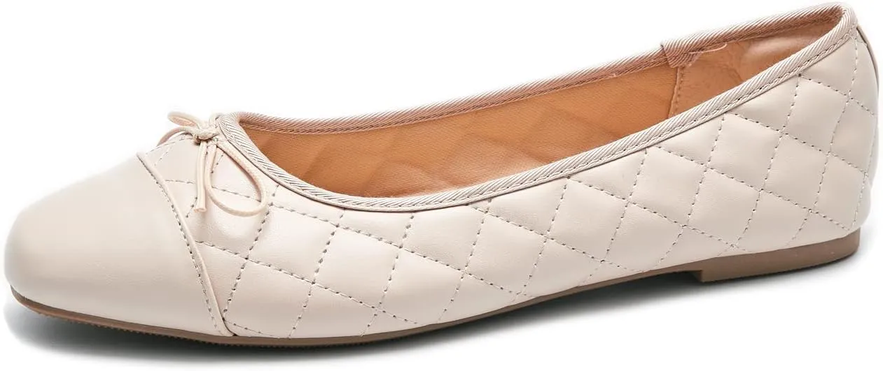 Women's Round Toe Ballet Flats Comfortable Bow Dressy Flats Shoes for Women