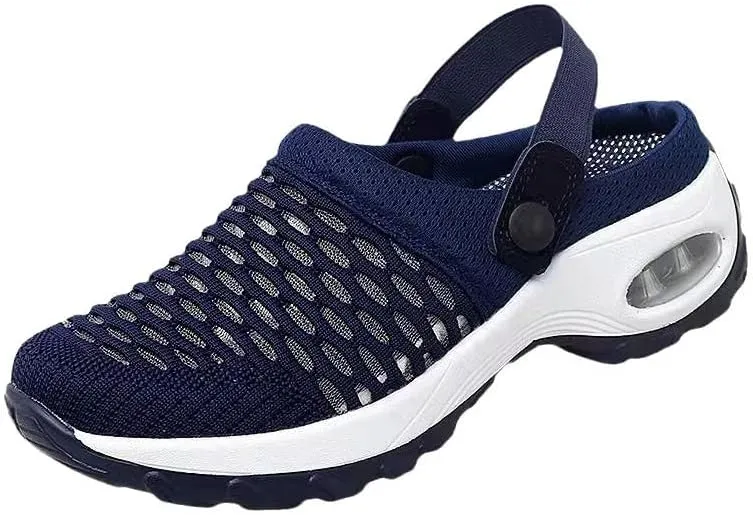Women's Slip-On Mule Sneakers, Breathable Knit Casual Outdoor Walking Shoes, Soft and Comfortable Sports Sandals