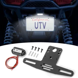 Wsays UTV Universal License Plate Bracket for Golf Cart ATV RV Truck Snowmobile Trailer Boat SxS Compatible with Polaris RZR Ranger General Maverick x3