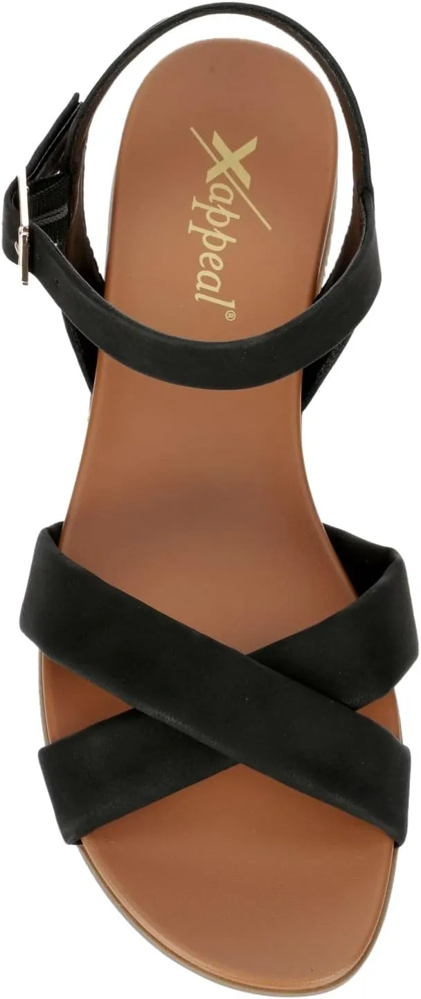 XAPPEAL Rayna - Women's Strappy Open Toe Casual Flat Sandals