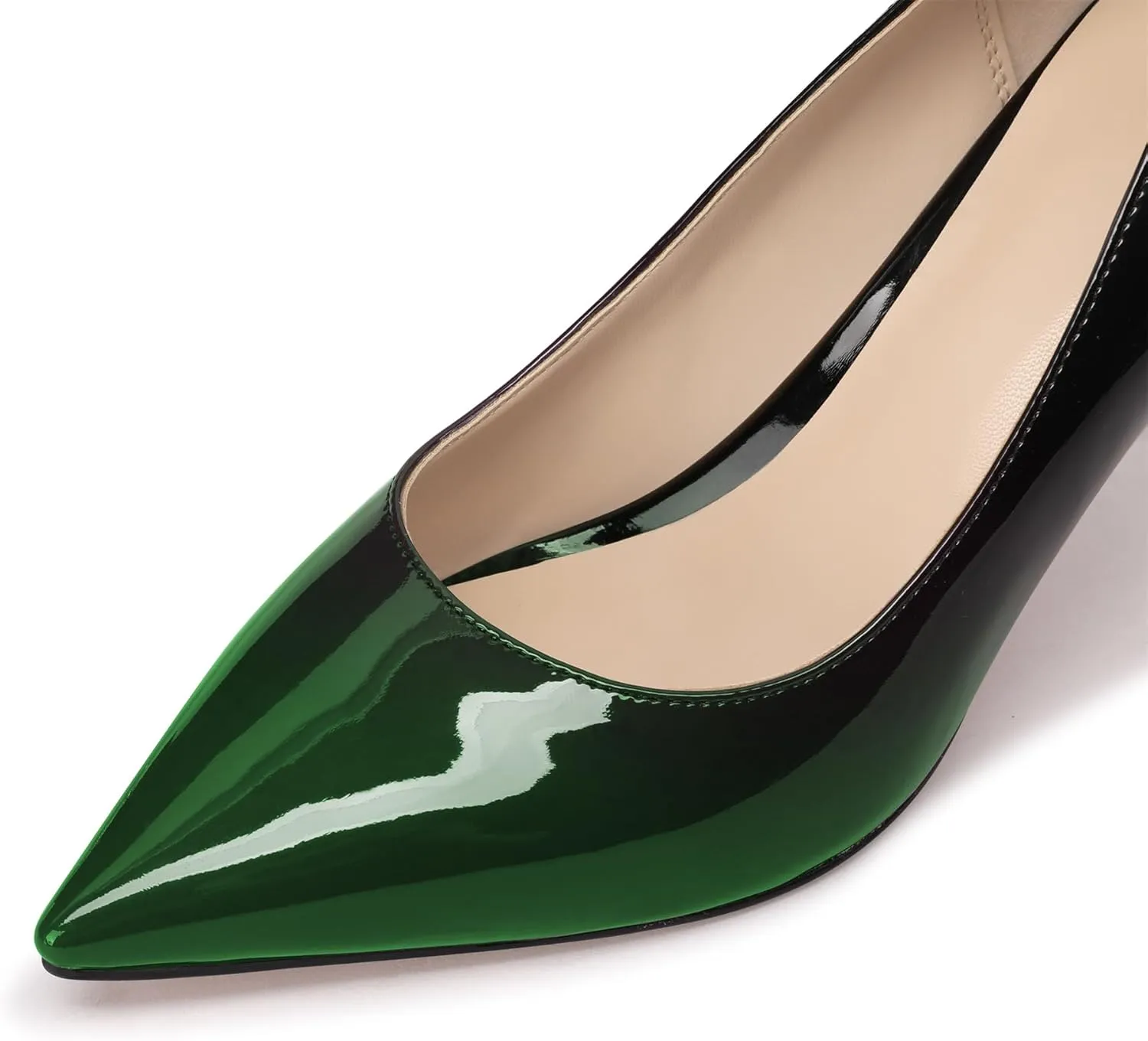 XINIUNIU Women's Red Classic Solid Gradient Patent Leather 3.25 inches 8CM Formal Sexy Fashion Stiletto Dress Shoes Wedding Shoes Pointed Toe Pumps