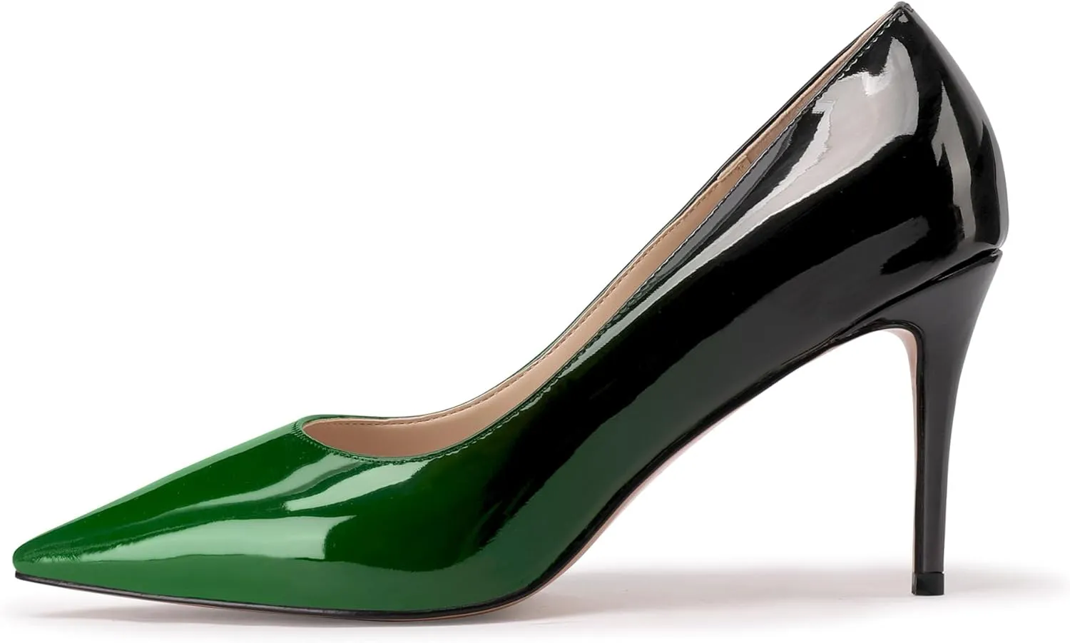 XINIUNIU Women's Red Classic Solid Gradient Patent Leather 3.25 inches 8CM Formal Sexy Fashion Stiletto Dress Shoes Wedding Shoes Pointed Toe Pumps
