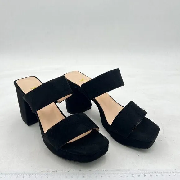 YDN Casual Open Toe Sandals Chunky Low Heel Slip On Mule Comfy Summer Slide Sh
