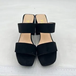 YDN Casual Open Toe Sandals Chunky Low Heel Slip On Mule Comfy Summer Slide Sh