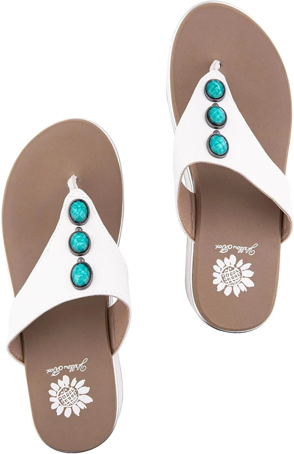 Yellow Box Women's Dazie Wedge Sandal, Round Toe, Medium-High 2.75 Inch Heel, 1.25 Inch Platform Comfortable Flip-Flop