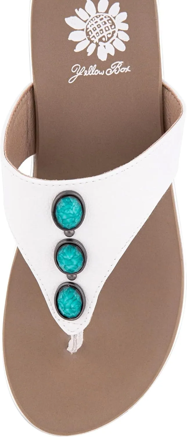 Yellow Box Women's Dazie Wedge Sandal, Round Toe, Medium-High 2.75 Inch Heel, 1.25 Inch Platform Comfortable Flip-Flop