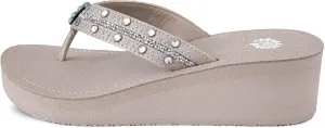 Yellow Box Women's Terell Wedge Sandal, Round Toe, Medium-High 2 Inch Heel, 0.75 Inch Platform Comfortable Flip-Flop