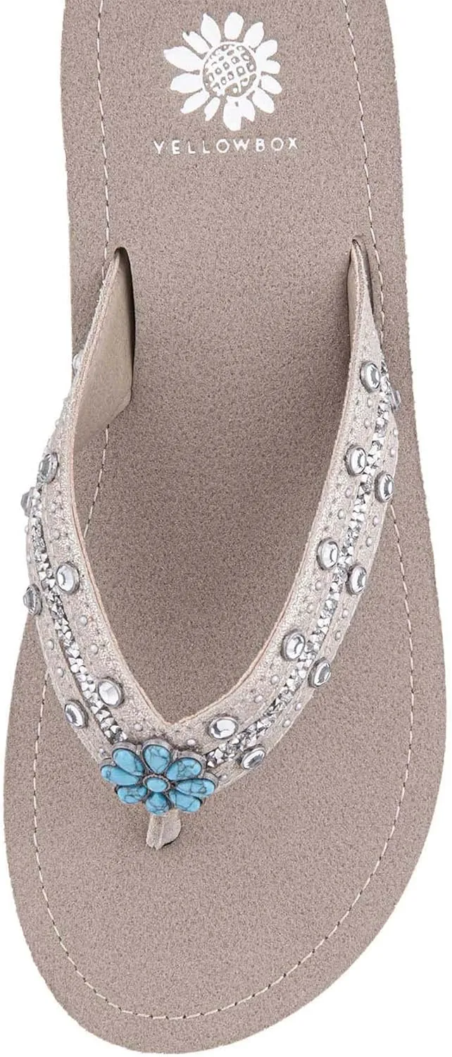 Yellow Box Women's Terell Wedge Sandal, Round Toe, Medium-High 2 Inch Heel, 0.75 Inch Platform Comfortable Flip-Flop