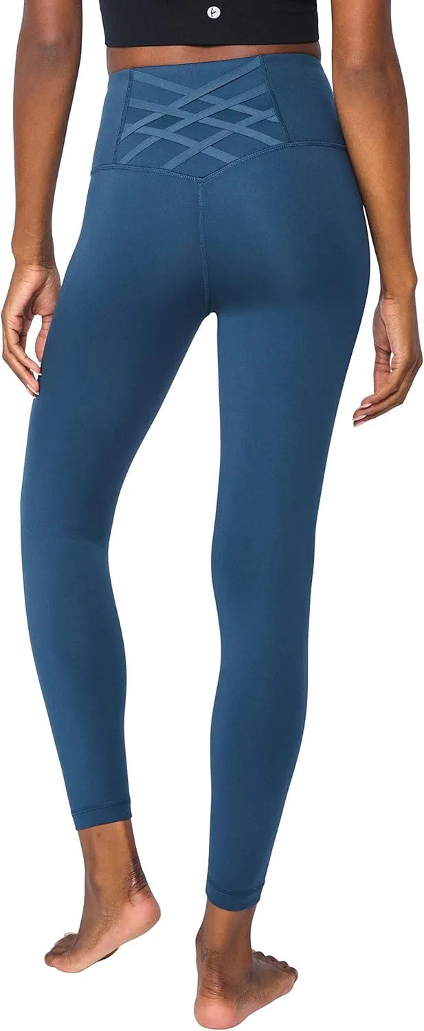 Yogalicious High Waist Ankle Legging Squat Proof Criss Cross V-Back Pant