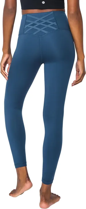 Yogalicious High Waist Ankle Legging Squat Proof Criss Cross V-Back Pant