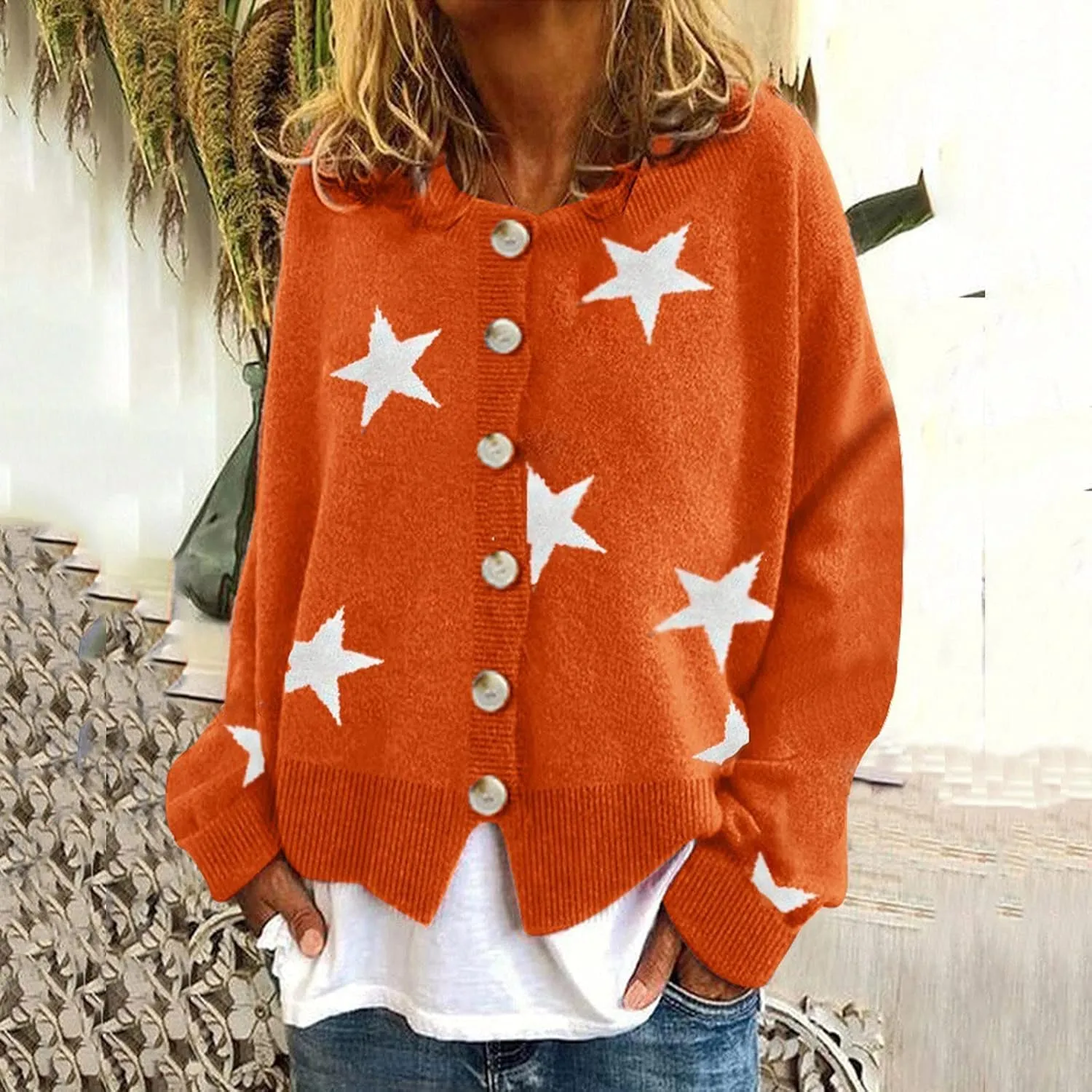 YOMXL Women's Christmas Cardigan Sweaters 2023 Open Front V-Neck Long Sleeve Button Jackets Warm Ugly Christmas Kintwear