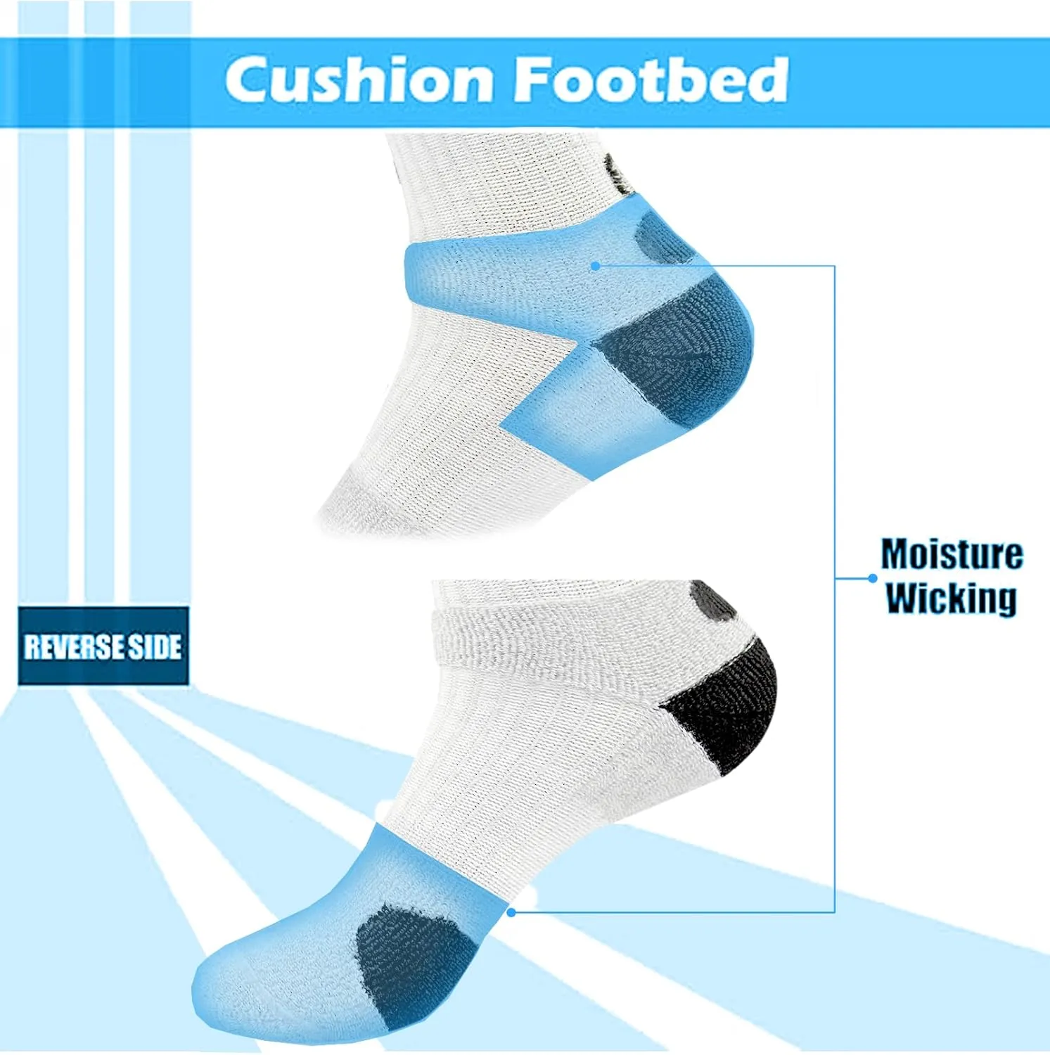 Youth Elite Basketball Socks for Boys - Cushioned Sports Sock Compression Socks for Active Kids, Fits Ages 6-12