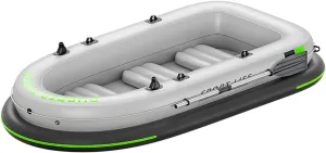 YUEWO Inflatable Boat for Adults, Inflatable Dinghy, Fishing Inflatable Kayak, Heavy Duty Inflatable Canoe River Inflatable Raft Lake, Air Blow Up Boat with 2 Paddle