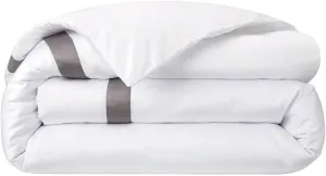 Yves Delorme Linea Platine (Platinum Grey) King 111 x 92 in Duvet Cover - Extra Soft and Warm Luxury Sheets, 100% Natural Organic French Bed Linens - Breathable and Durable