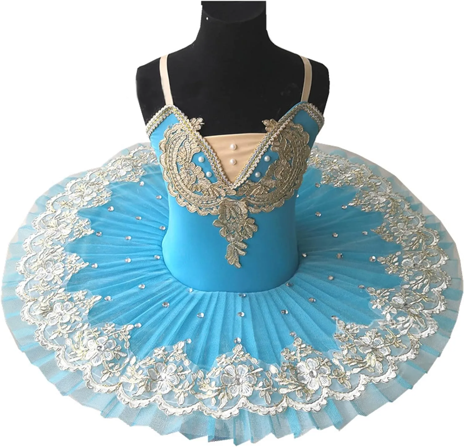 ZX Girls Camisole Skirted Leotard Ballet Dress Sparkle Lace Swan Lake Tutu Ballerina Costumes for Competition 4-13Y